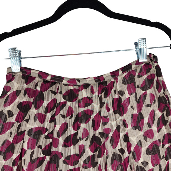 Suzuya A Line Skirt S Women Cherry Red White Layers Leaves Polka Dot Flowy Vtg - Picture 3 of 13